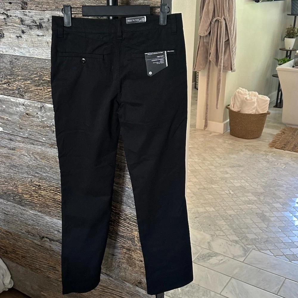 Volcom Frickin Modern Straight Chinos Black 14Y Youth Slim Straight Pants NWT